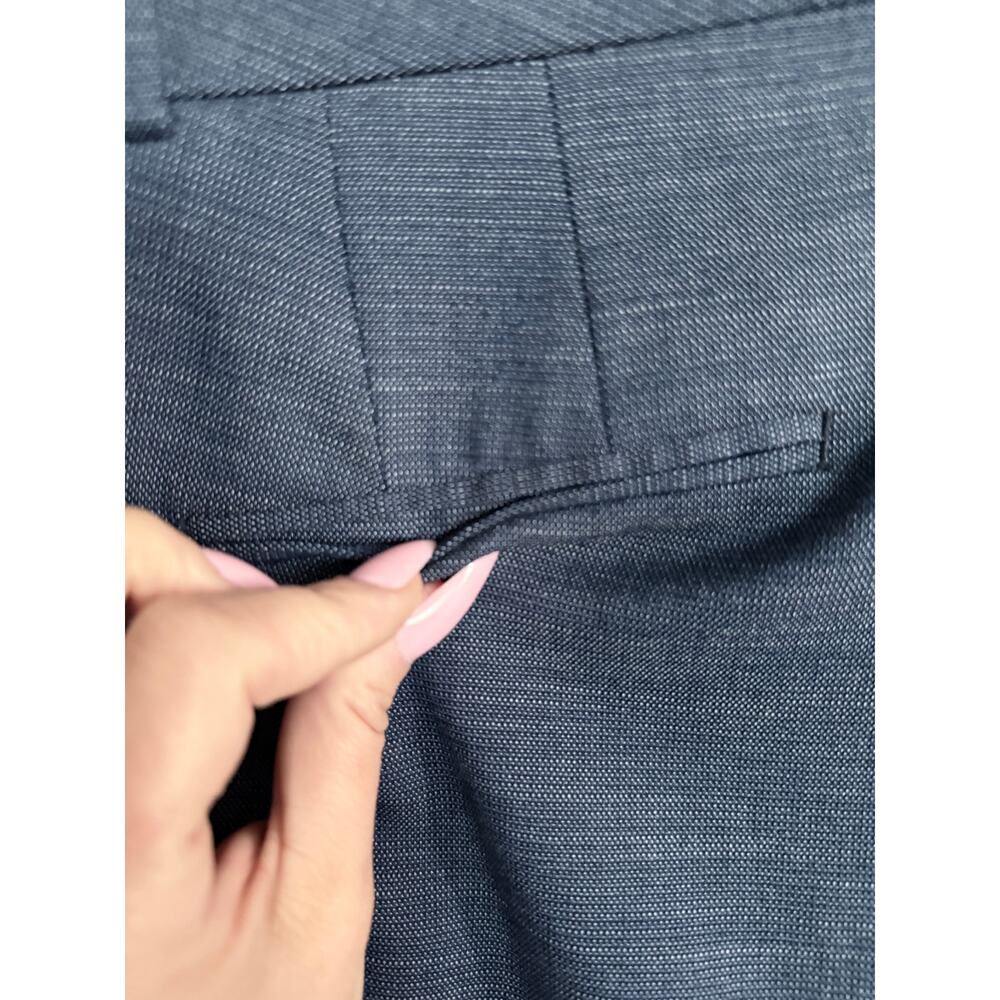 ANN TAYLOR medium blue straight leg Kate Fit stretch trouser pleat pants - Picture 5 of 8